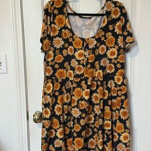 Forever 21 Black and Orange Floral Mini Dress
